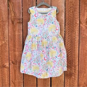 Flamingo Floral Kids Dress - Multicolor